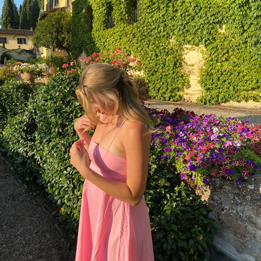 Pink midi dress